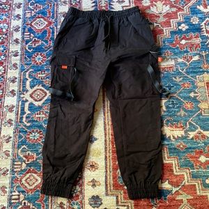 Black joggers with side pockets